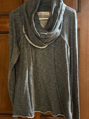 FP Beach Cozy Heathered Gray Cowl Neck Pullover. Oversized Small.